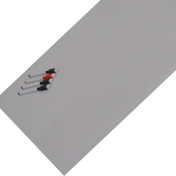 Whiteboard Folie XL Zelfklevend met 4 Stiften met Wisser - 60 x 100 cm