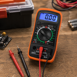 Digitale Multimeter – Spanningsmeter - Voltmeter - Ohmmeter – AC-DC Meter – LCD Display met Backlight – Inclusief Meetpennen & Opbergcase – Voor Elektronica, Auto & Huishoudelijk Gebruik