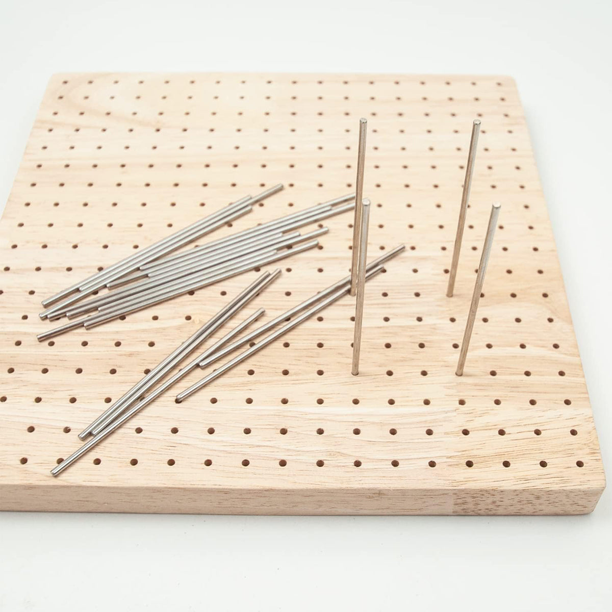 Haakbord - Hout - Complete set met 5 Naalden en 20 Pinnen - Blokkeerbord