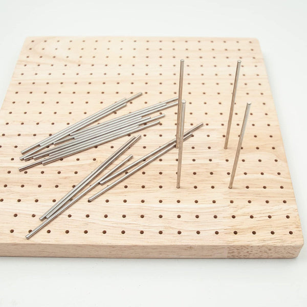 Haakbord - Hout - Complete set met 5 Naalden en 20 Pinnen - Blokkeerbord