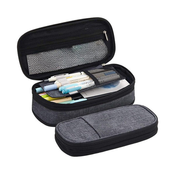 Etui - Grijs - Veel Opbergruimte - Pennenzak - Etuis voor school – Pennenbak - Opbergen Schoolspullen