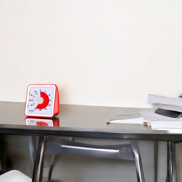 Leerklok voor Kinderen - Timer Kind - Vergaderklok - Aftelklok - Rood