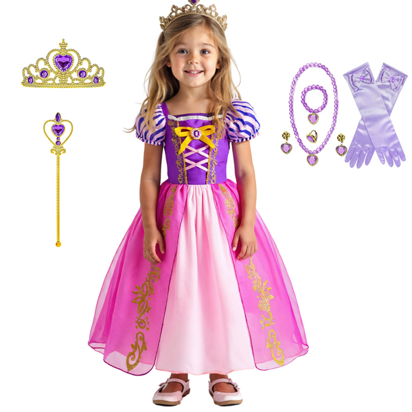 Rapunzel Prinsessenjurk meisje Korte Mouw