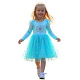 Comfortabele Prinsessenjurk voor Kinderen T-shirt Stof Licht Blauw