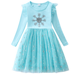 Comfortabele Prinsessenjurk voor Kinderen T-shirt Stof Licht Blauw