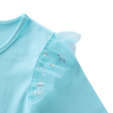 Comfortabele Prinsessenjurk voor Kinderen T-shirt Stof Licht Blauw