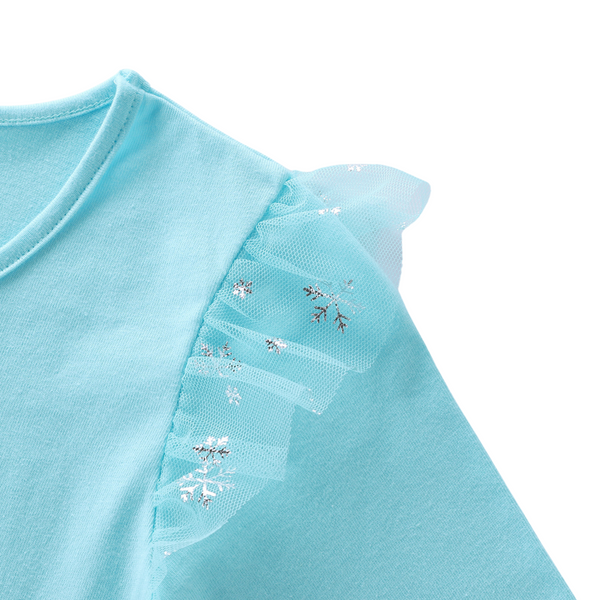 Comfortabele Prinsessenjurk voor Kinderen T-shirt Stof Licht Blauw