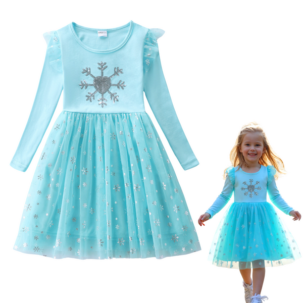 Comfortabele Prinsessenjurk voor Kinderen T-shirt Stof Licht Blauw
