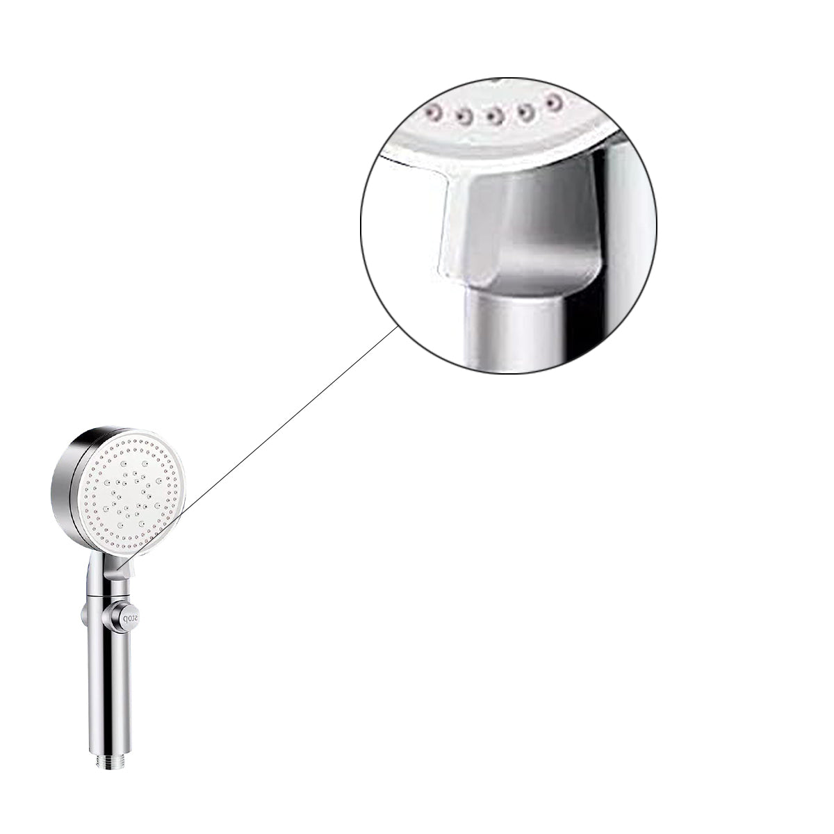 Douchekop Waterbesparend - Zilver - Universeel - 5 Verschillende standen - Waterbesparende Douchekop
