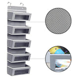 Opbergzak voor Deur - 5 Ruime Opbergvakken - 120 cm x 33 cm - Grijs - Deur organizer