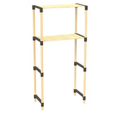 FixWood 2-Laags Wasmachine Rek – Zwart - Houten Opbergrek voor Wasmachine – Ruimtebesparend Badkamerrek 127 cm – Beukenlook – 33x66x127 cm (