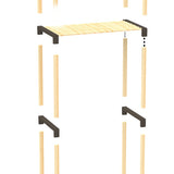 FixWood 2-Laags Wasmachine Rek – Zwart - Houten Opbergrek voor Wasmachine – Ruimtebesparend Badkamerrek 127 cm – Beukenlook – 33x66x127 cm (