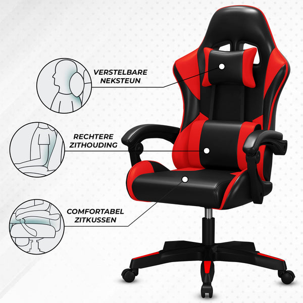 Bayt Gaming Stoel - Rood-Zwart