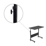 Laptoptafel op Wieltjes - Zwart - 80 cm x 40 cm - In Hoogte Verstelbaar - Bedtafeltje met Wielen - Ontbijttafel