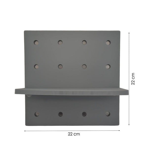 Wandplank Zelfklevend - 22 cm x 22cm - Verstelbaar - Grijs - Zelf Samen te Stellen