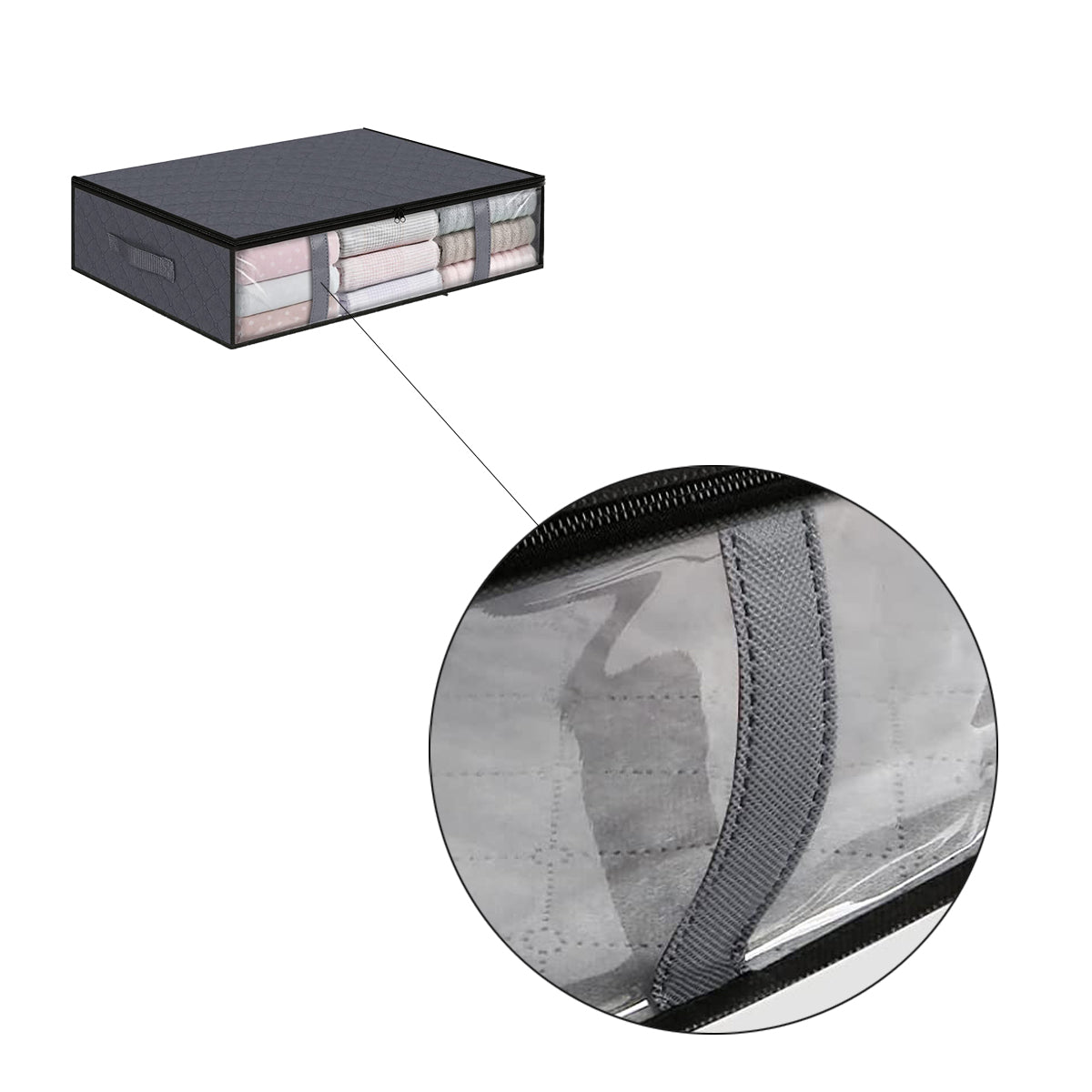 Onderbed opbergtas - 2 stuks - 60x45x15 cm - Kleding of Dekbed opbergen onder het Bed