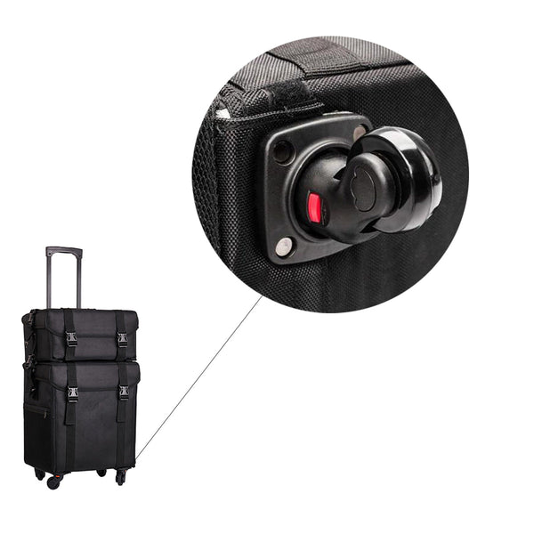 Pedicurekoffer met Wieltjes - Zwart - 60x41x30 cm - Pedicure case - Ambulante Pedicure Koffer