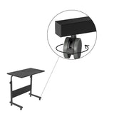 Laptoptafel op Wieltjes - Zwart - 80 cm x 40 cm - In Hoogte Verstelbaar - Bedtafeltje met Wielen - Ontbijttafel